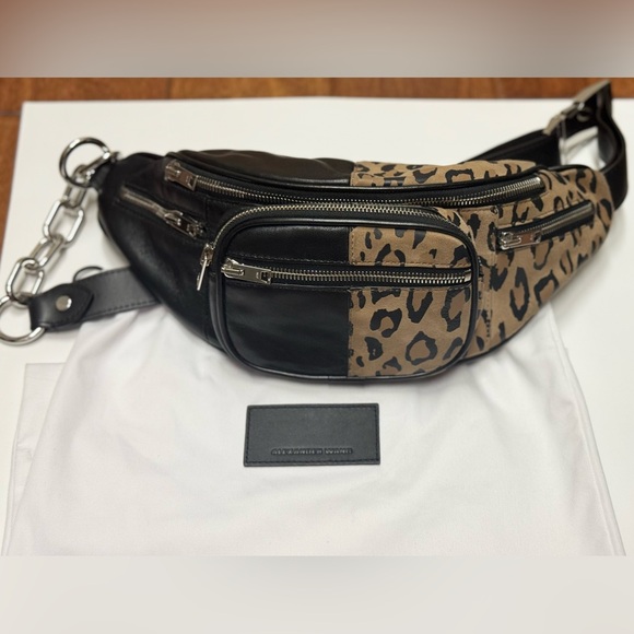 Alexander Wang Lambskin Suede Leopard Attica Belt Bag Black - Picture 2 of 10